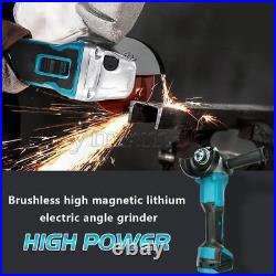125mm Cordless Brushless Angle Grinder Li-ion Electric With 2x 18V Battery UK