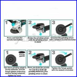 125mm Cordless Brushless Angle Grinder Li-ion Electric With 2x 18V Battery UK