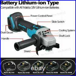 18V 125mm Cordless Brushless Angle Grinder with 2 Li-ion Battery Charger Cutting