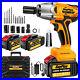 1/2'' Cordless Electric Impact Wrench Gun with Li-ion Battery High Power Driver