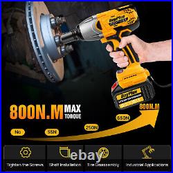 1/2'' Cordless Electric Impact Wrench Gun with Li-ion Battery High Power Driver