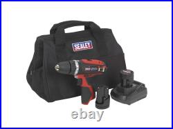Sealey CP1201KIT Hammer Drill/Driver Kit 10mm 12V Li-ion 2 Batteries